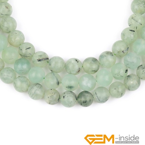 Green Prehnite Natural Gemstones Frosted Round Loose Beads Jewelry Making 15" AU - Picture 6 of 36