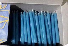 Candeline di compleanno 100 pezzi celesti alte cm 7 diametro cm 0,5