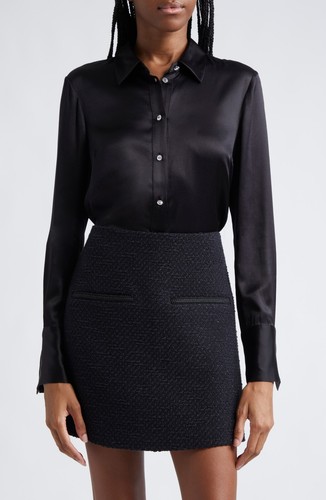 Veronica Beard neu Monique Stretch Seide Hemd $ 498, Größe 6 US