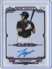 2019 Leaf Trinity LOGAN WYATT Clear Acetate Purple Foil Auto RC 1/10 Giants