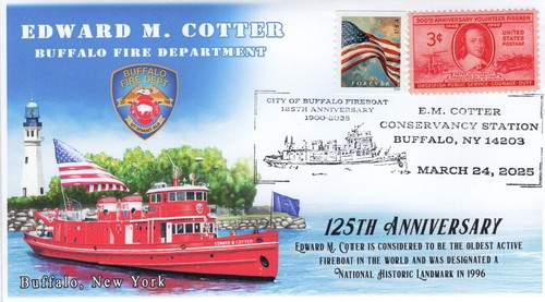 25-152, 2025, Edward M. Cotter, matasellos ilustrados, cubierta de evento, Buffalo Fire De