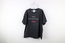 Vintage 90s Y2K Mens XL Faded Spell Out Compaq Computers Fast T-Shirt Black