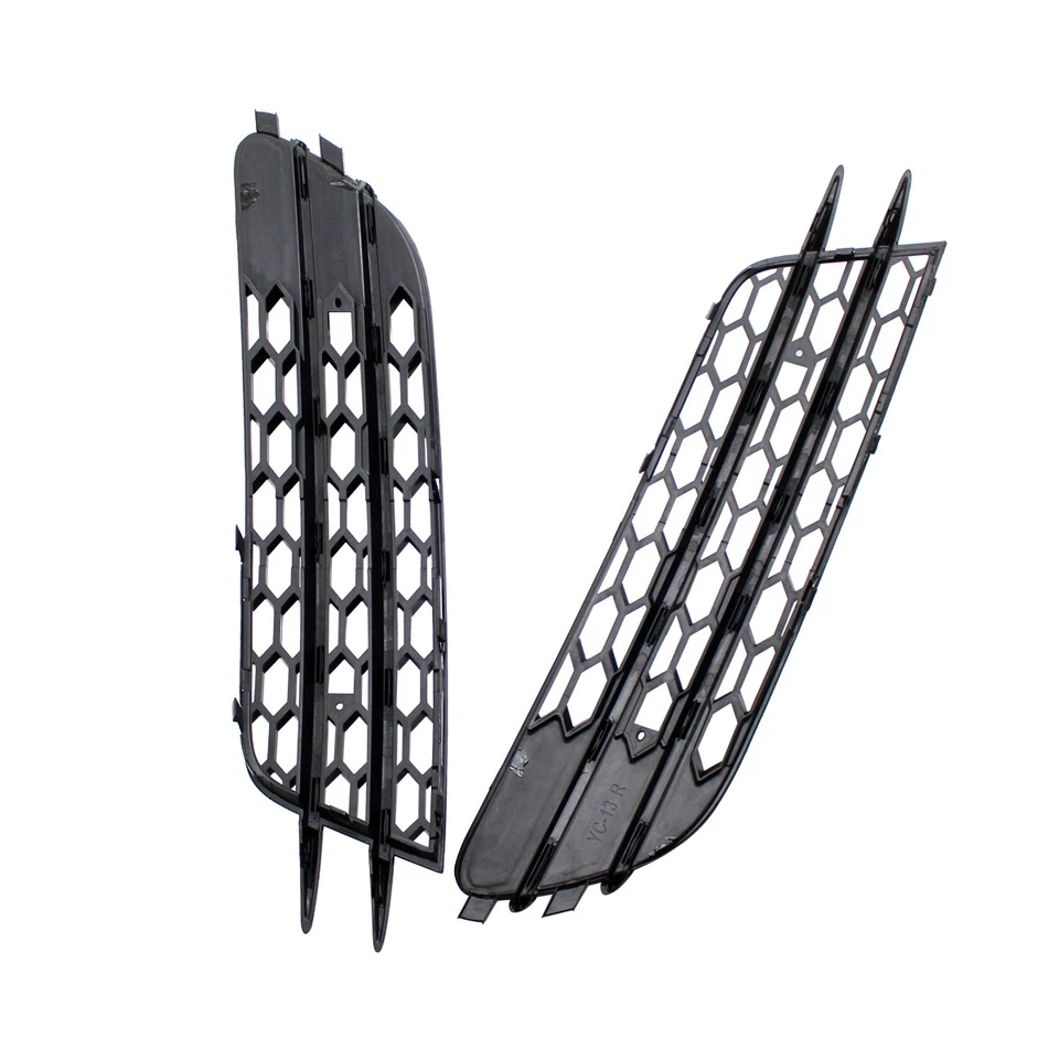 For Audi A6 C7 2012-15 Pair Black Front Bumper Fog Light Lamp Cover Grille Grill - Изображение 4 из 4