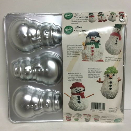 Wilton Enterprises Mini pupazzo di neve stampi per torte per cupcakes brownies gelatina - NOS - Foto 3 di 6