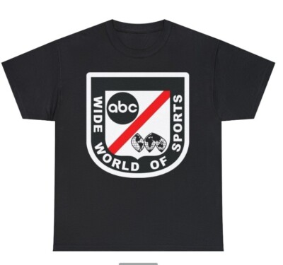 ABC Wide World Of Sports Black T shirt 70s 80s Nostalgia Strongman Gym Fitness
