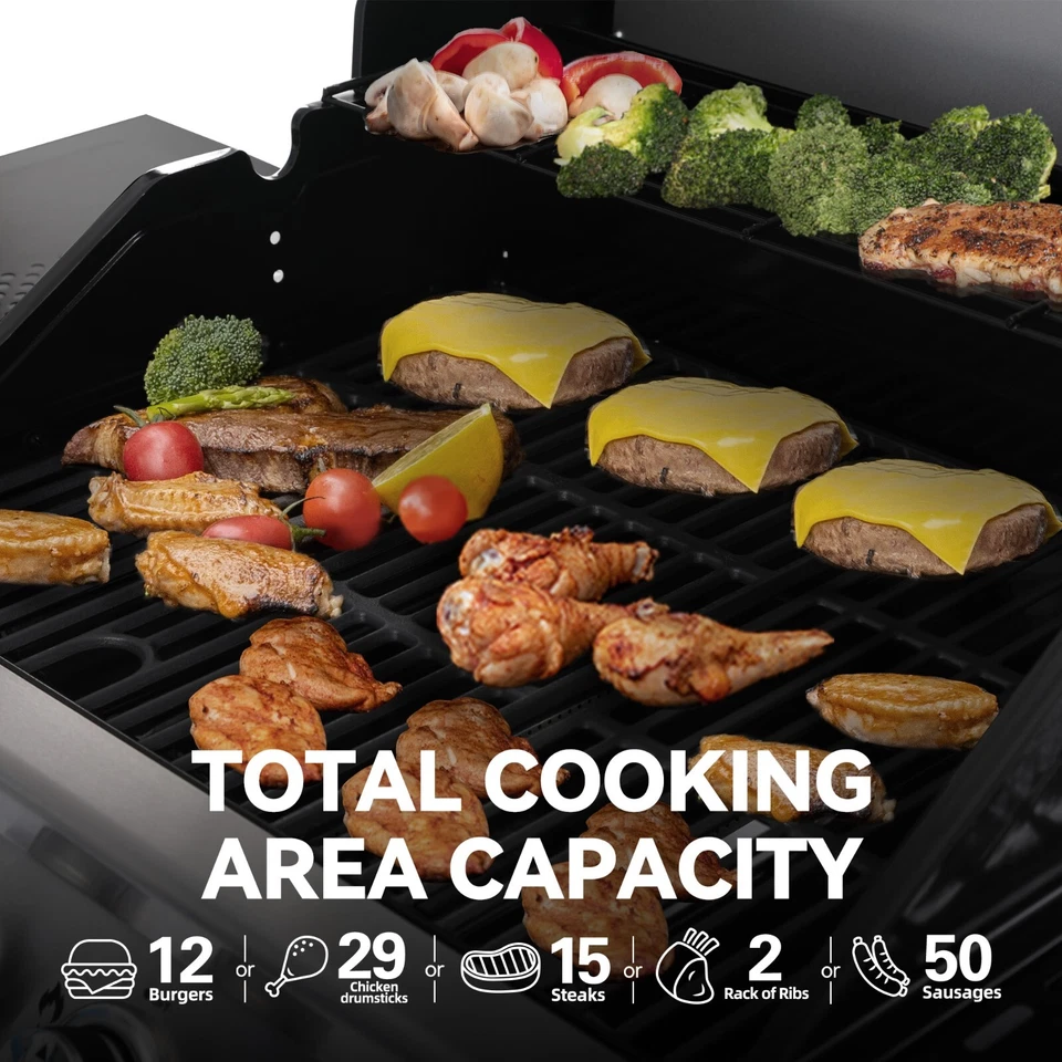 Parrilla de gas propano Royal Gourmet de 4 quemadores con tapa superior de acero inoxidable para exteriores Foto 2 de 4