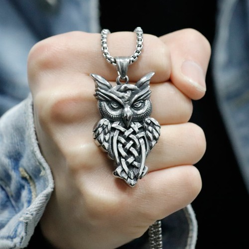 Zoesky Viking Owl Necklace Men Women 