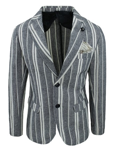 Giacca uomo Sartoriale in lino grigio a righe Elegante Blazer 100% made in  Italy | eBay