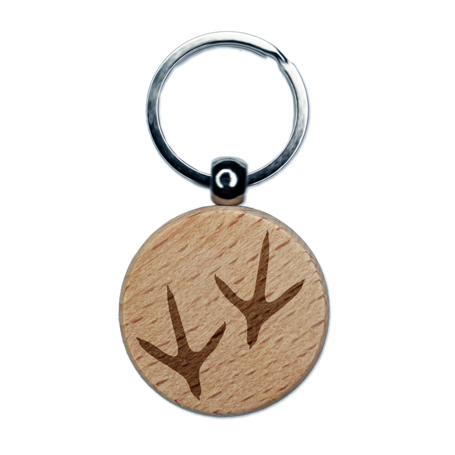 Chicken Footprints Tracks Engraved Wood Round Keychain Tag Charm