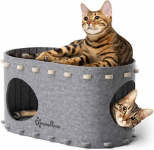 Cat House for Indoor Cats, Cat Bed Cave for Multiple  Large Cats up to 22 Lbs,