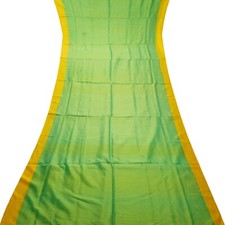 Vintage Green Dual Tone Sarees 100 Pure Silk Handloom Plain Sari 6YD Fabric