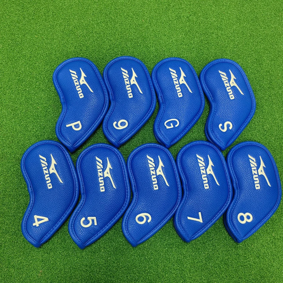New white/blue Mizuno Golf club Headcover Iron Head cover 9PCs 4-9-PSG magnetic  - Image 3 of 4
