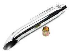 Schalldämpfer Endtopf Turn Out Auspuff chrom f. Harley Chopper Custom Bobber D66
