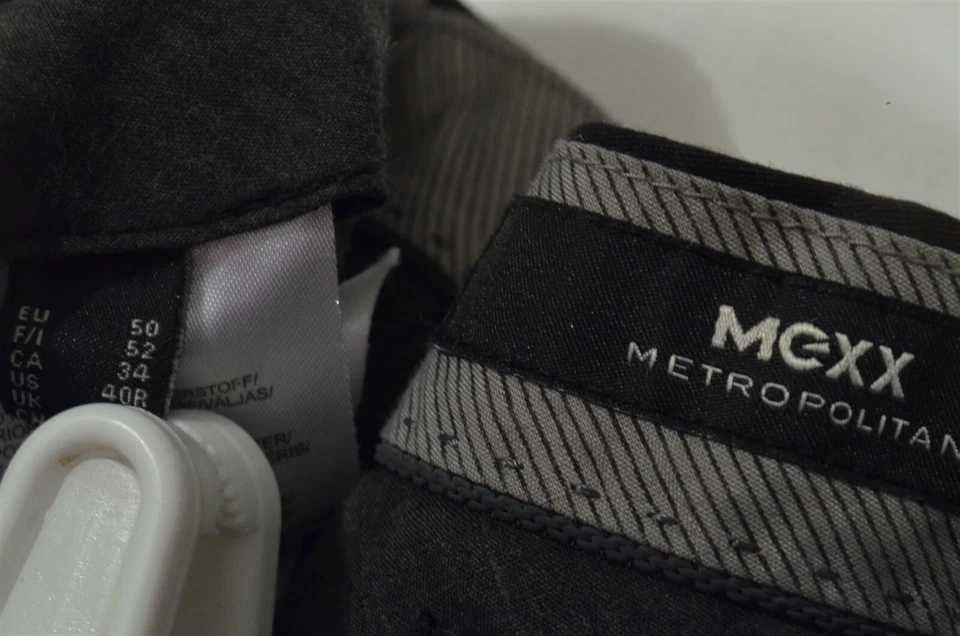 MEXX 34 x 29 Negro Calce Ajustado Traje Pantalón Vestido Pantalones Foto 2 de 3