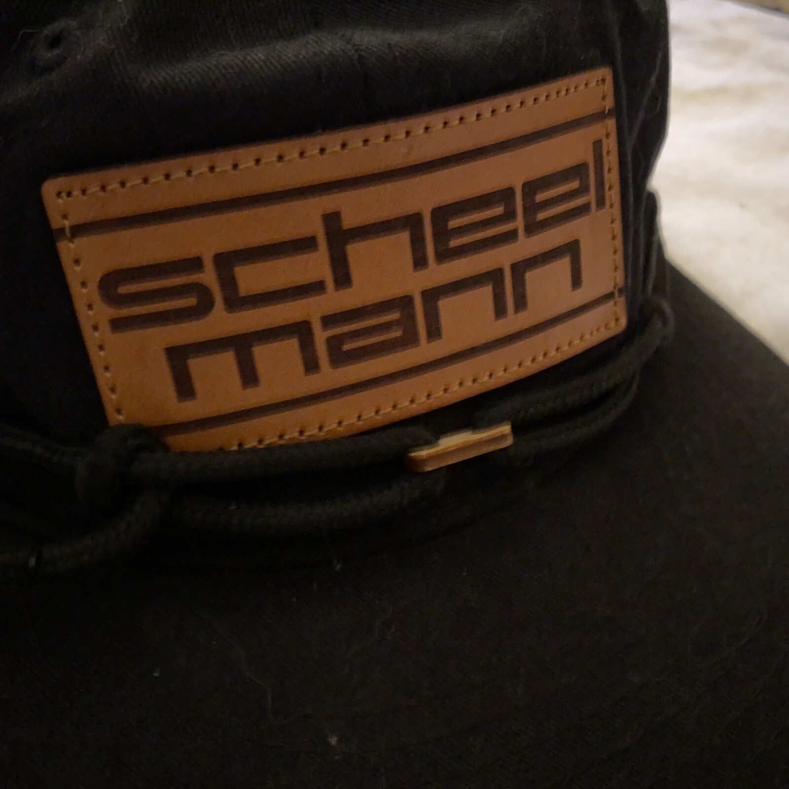 Scheel-Mann Black Strapback Baseball Cap Hat - Le… - image 2