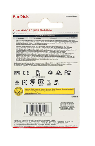 SanDisk Cruzer Glide USB Flash Drive, SDCZ60-032G-B35; 32G; 64G; 128G; 256G - Bild 22 von 36