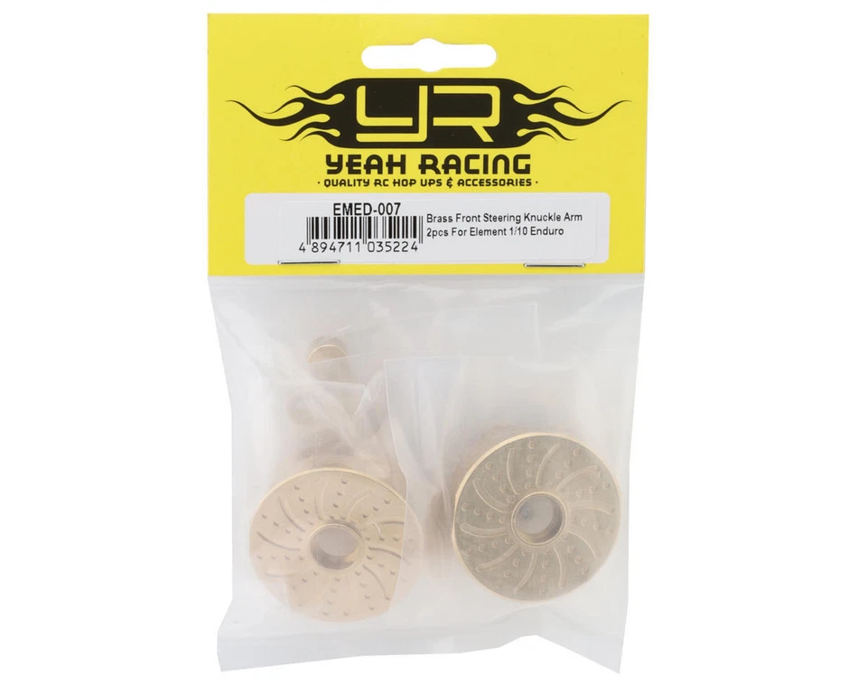 Yeah Racing Element RC Enduro Brass Front Steering Knuckles (Gold) (2) (85g) - Image 2 of 2