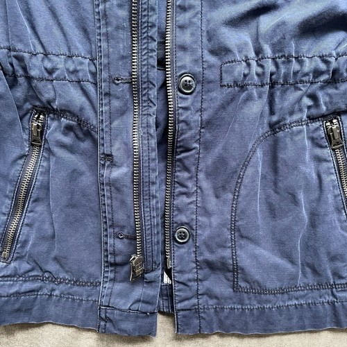 GAP Utility Blue Drawstring Button-Up Cover Full Zip Jacket Women’s Size XS - Picture 7 of 12
