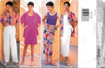 Vintage Uncut Butterick Sewing Pattern # 4549 Shirt Top Skirt Pants Size: XS-S-M