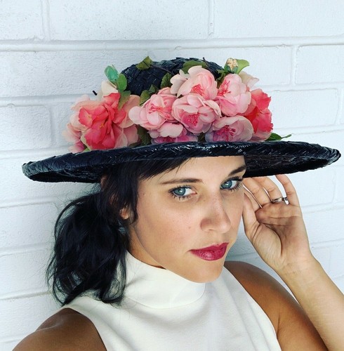 Hat Wide Brim Straw Sun Hat Floral 