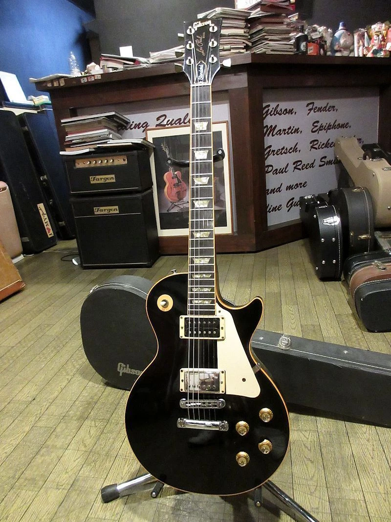Gibson 1977 Les Paul Standard Black Used Electric Guitar eBay