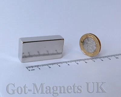GOT-MAGNETS 40x20x10 mm (N52) Neodymium Magnet Large Rectangular Block (various pack sizes)