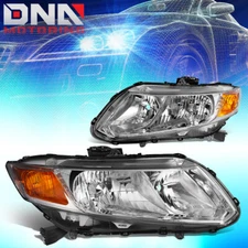 FOR 2012-2015 HONDA CIVIC CHROME HOUSING AMBER CORNER HEADLIGHT/LAMP LEFT+RIGHT