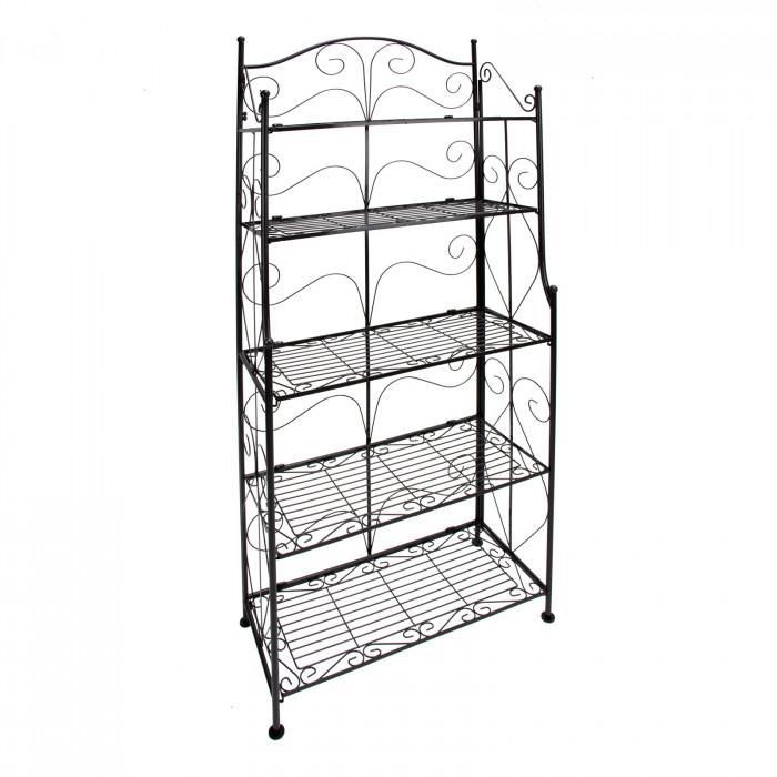 Étagère nostalgie bibliothèque en métal 5 niveaux d46997 meuble de rangement rétro