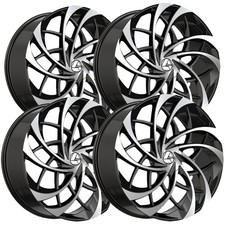Set Of 4 Azara Aza-540 18x8 5x4.55x120 35mm Blackmachined Wheels Rims