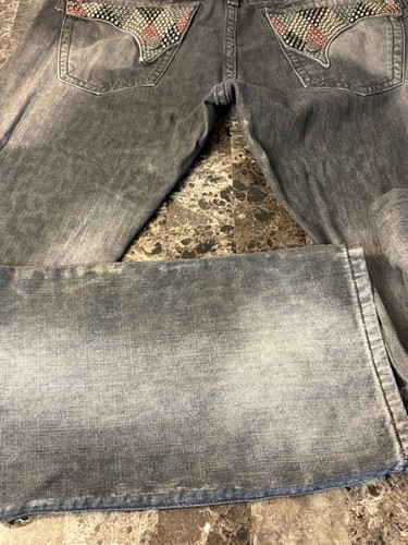 Robin’s Jeans Herren 38 Gepard Leoprint schwarz rot lange Klappe - Bild 11 von 24