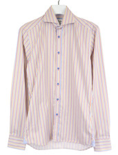 STENSTROMS Twofold Super Cotton Shirt Men's 38/15 Multicolor Pinstriped