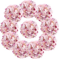 Silk Hydrangea Heads with Stems Artificial Flowers Heads for Home Wedding Dec...