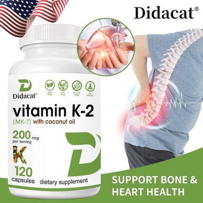 Vitamin K2 Coconut Oil Supplements Strong Bone Heart Cardiovascular 120 Capsules
