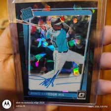 2021 Panini Donruss Optic Rated Rookie Monte Harrison Black Cracked Ice /25