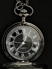 Steampunk Retro Half Hunter Roman Numeral Gear Skeleton Pocket Watch
