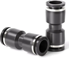 TAILONZ PNEUMATIC Black Straight 1/4 Inch Tube OD Push to Connect Tube Fittings