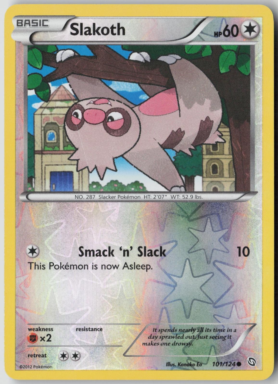 Slakoth 101/124 Common Dragons Exalted Pokemon Reverse Holo Lightly Played