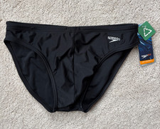 NWT Mens Speedo Swim Brief Black Size 32 PowerFLEX ECO