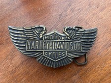 Vintage Harley Davidson Motorcycles Solid Brass Belt Buckle