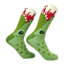 Alligator Bite Socks Funny Halloween Scary Gator Attack Footwear