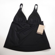NIKE Bathing Suit Swim Tankini Padded Top Black Solid Size S NWT