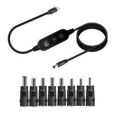 Universal 65W PD Fast Charger Cable, USB-C to DC 5V/9V/12V/15V/20V 1.2 meters