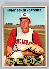 (VG) Jimmie Coker 158 1967 Topps Cincinnati Reds Card