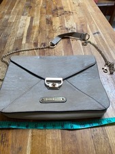 Beige Anna Smith rectanle leather handbag