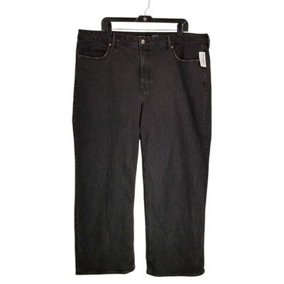 Old Navy NWT Women's Extra High Rise Sky Hi Wide Leg Jeans Black Size 20