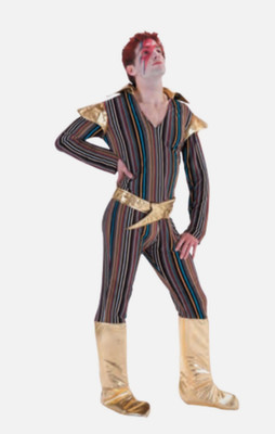 Erwachsene Herren David Bowie Ziggy Stardust 70er Jahre Kostüm Halloween 