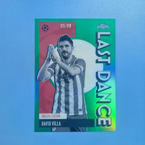 David Villa 2025-26 Topps Chrome UEFA UCC Insert Last Dance Green /99