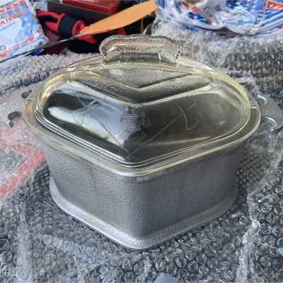 Guardian Service Vintage Aluminum Casserole heart Pan with Glass Lids *Set of 3*