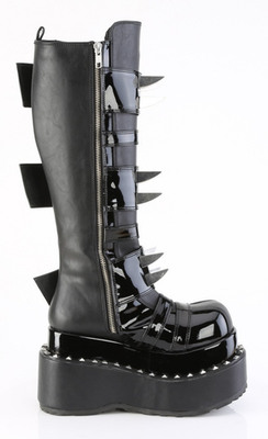 Black PVC Platform Cyber Goth Punk Spike Buckle Combat  display picture 1