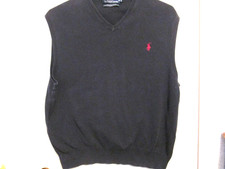 Polo Ralph Lauren Preppy Men's Navy V-neck Sweater Vest Size Large